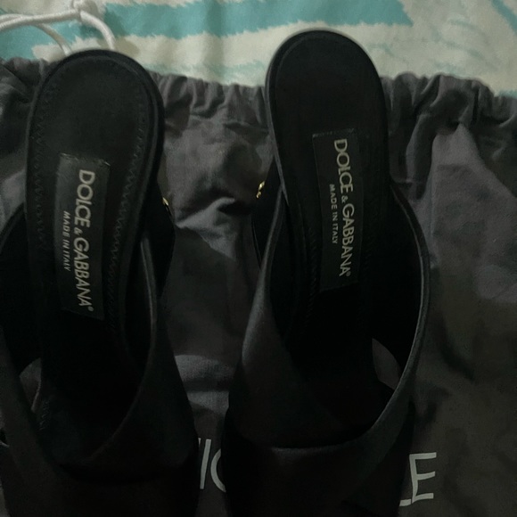 Dolce & gabbana dg logo satin block mules - Picture 2 of 5